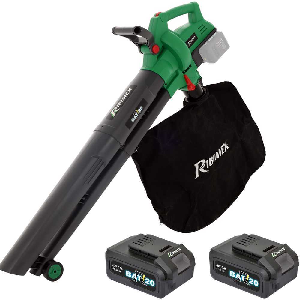 akku laubbläser/laubsauger ribimex prbat20 asbsb 40v 2x 20v 4ah akku