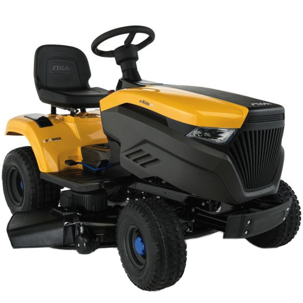 akku rasentraktor stiga e ride s300 48v/30ah akku elektromotor mulchschnitt
