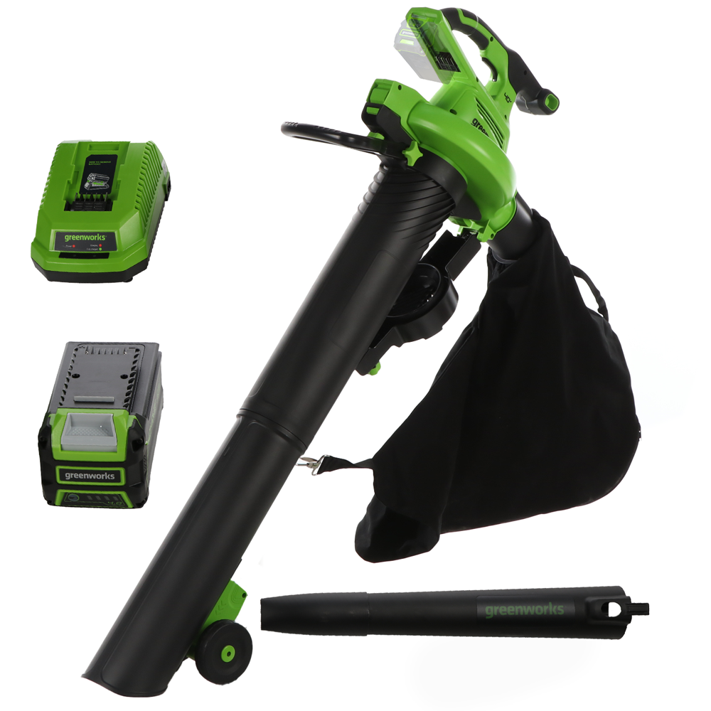 greenworks gd40bvii akku laubbläser und laubsauger 40v/4a