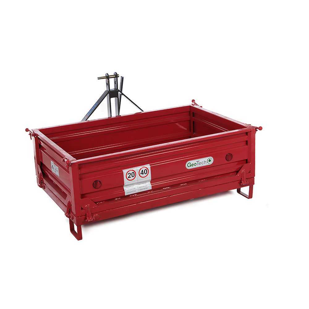 heckcontainer für traktor geotech trp 140 kippbar 3 abnehmbare bordwände