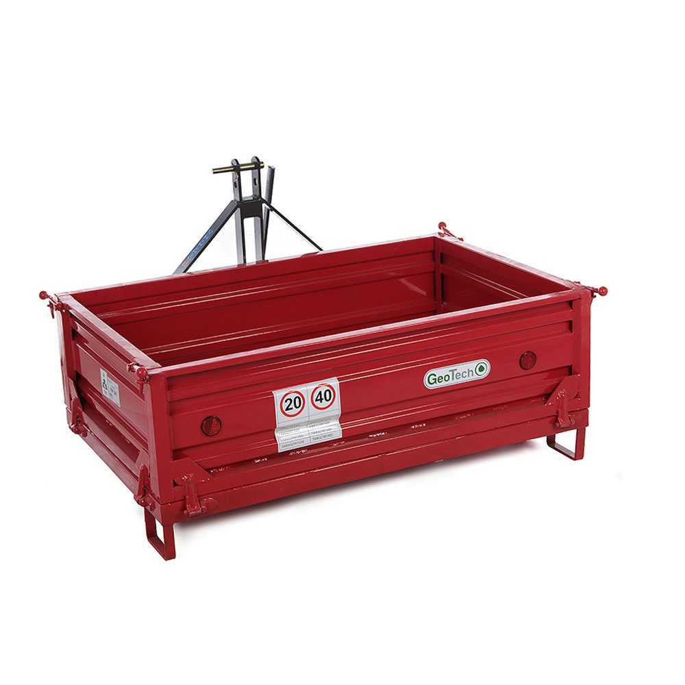 heckcontainer für traktor geotech trp 160 kippbar 3 abnehmbare bordwände
