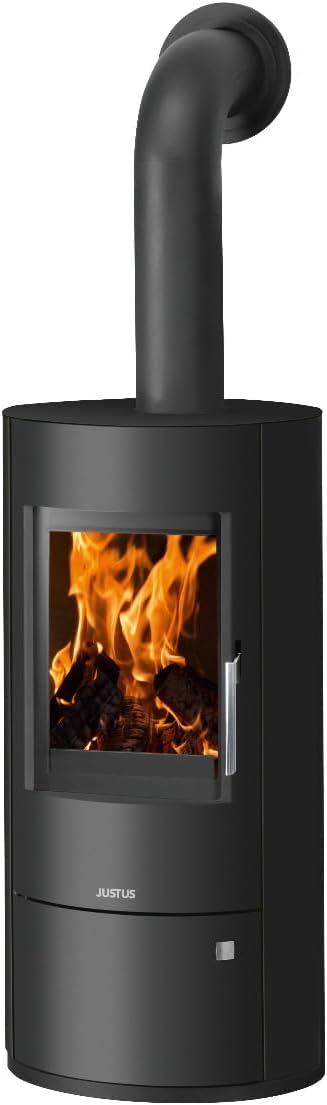 JUSTUS Austin Kaminofen 7 kW für Scheitholz und Kohlebriketts Stahl-Schwarz