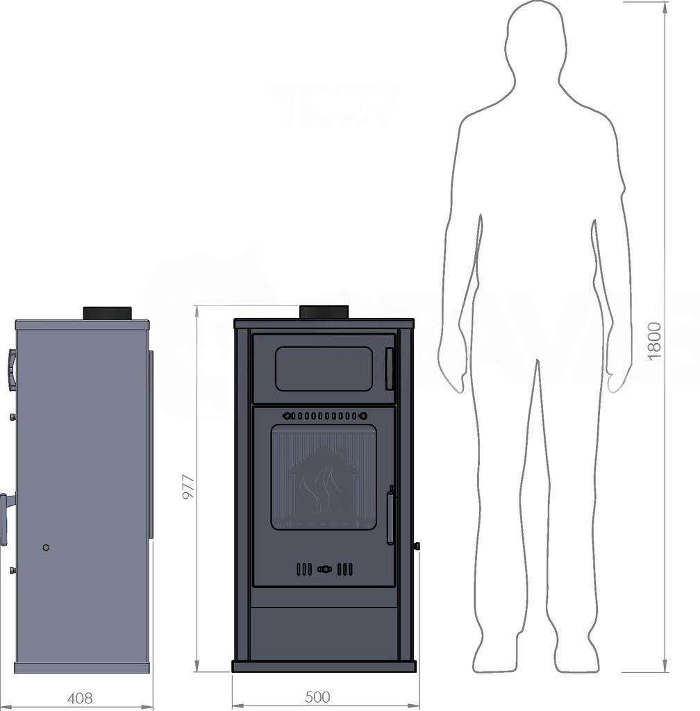 Kaminofen Holzofen mit Backofen BALKAN ENERGY Troy 78kW Kaminofen Holzofen mit Backofen BALKAN ENERGY Troy 7.8kW