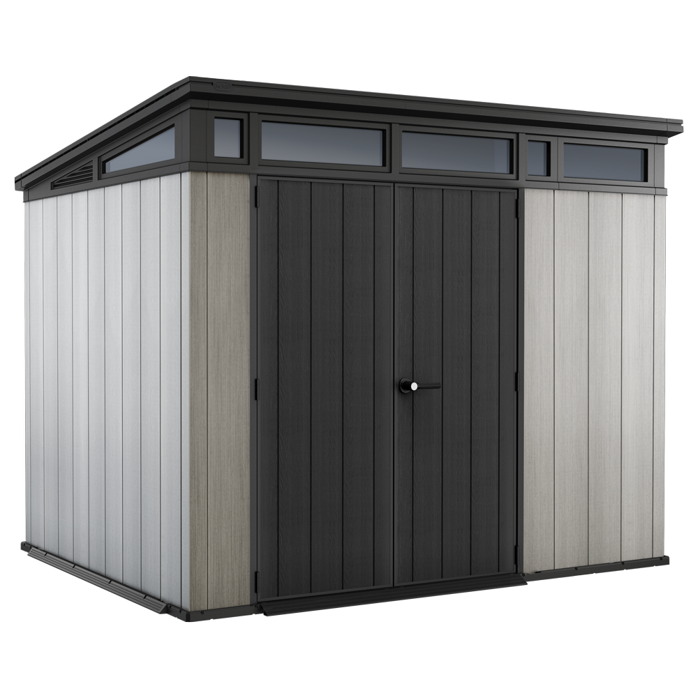 keter artisan grau gartenhaus mit doppeltüren 277x218x226 cm