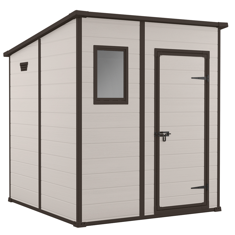 keter manor pent gartenhaus mit frontfenster 183.5x185x200 cm