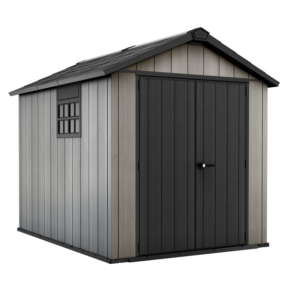 keter oakland 759 gartenhaus aus duotech mit doppeltüren und fenster 229x287x242 cm