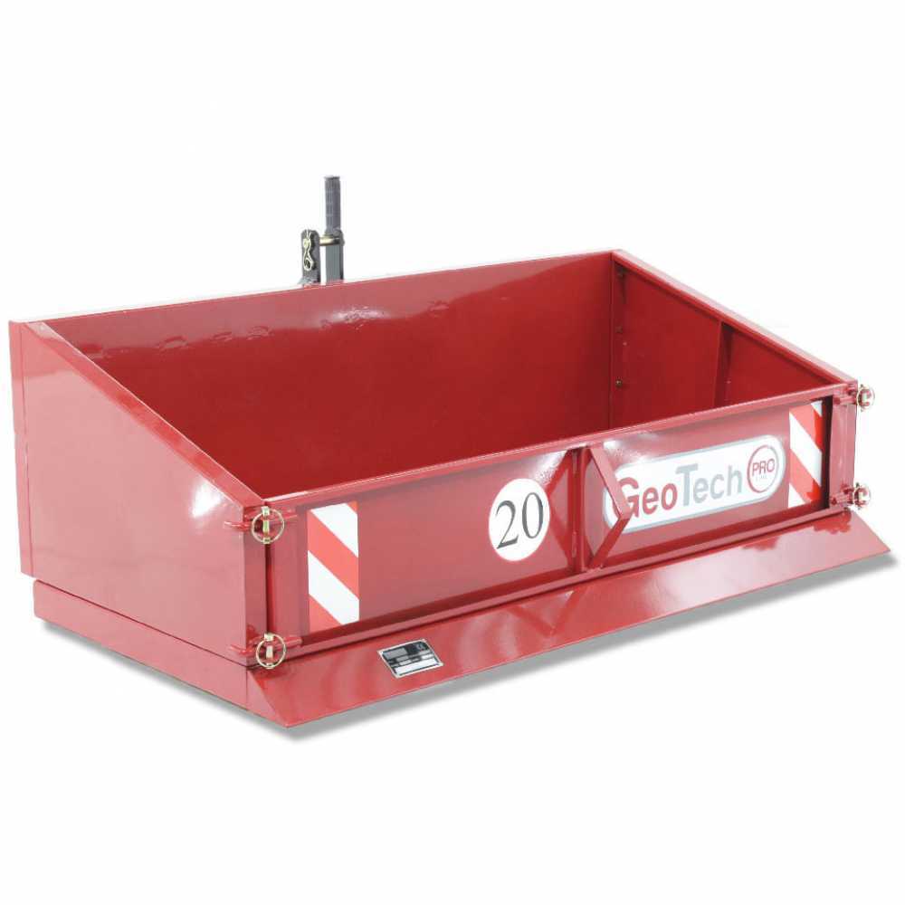 kippbarer heckcontainer für traktor geotech pro tb180 aus metall transportschaufel