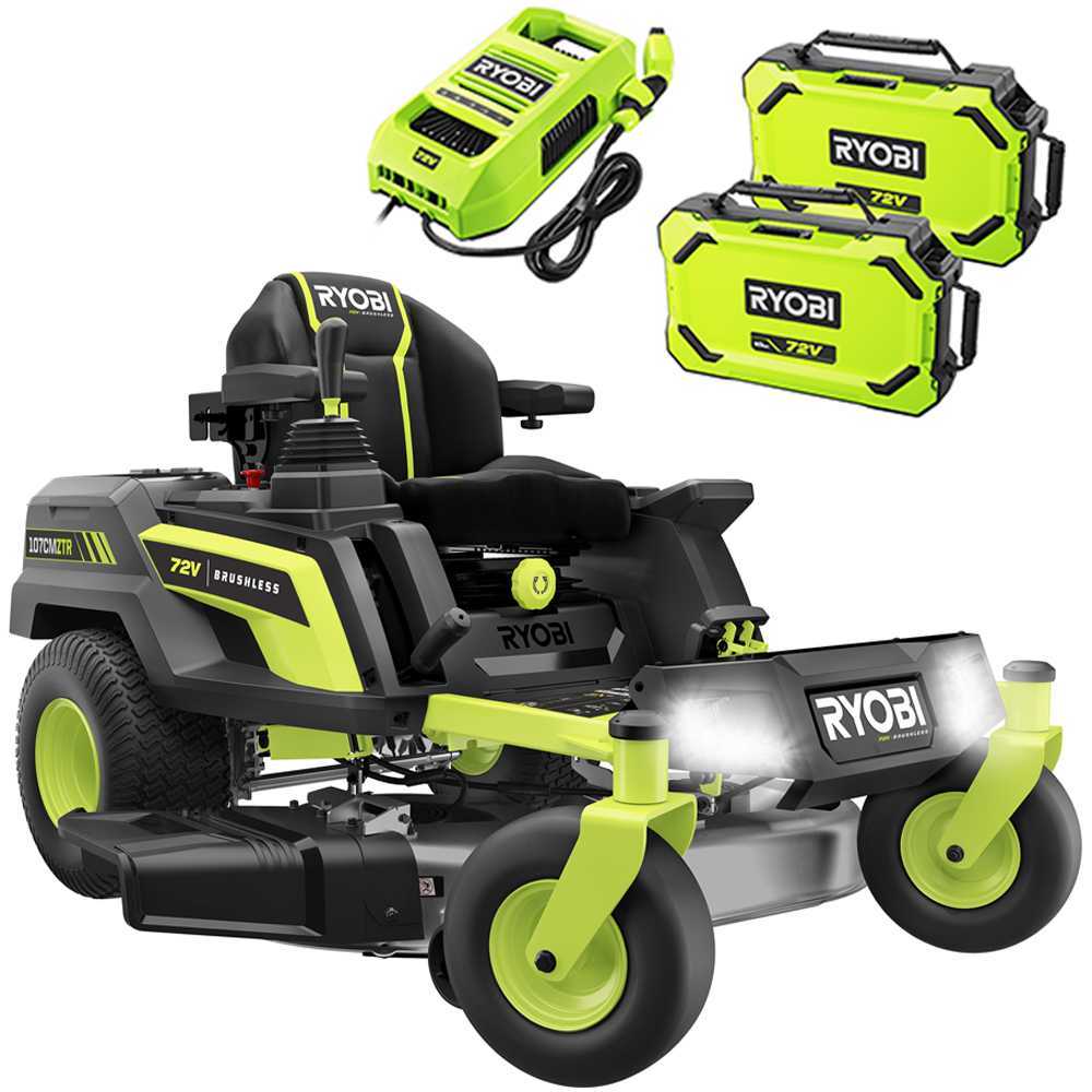 ryobi ztrx107 akku nullwendekreismäher 72v/20ah schnittbreite 107cm 2in1